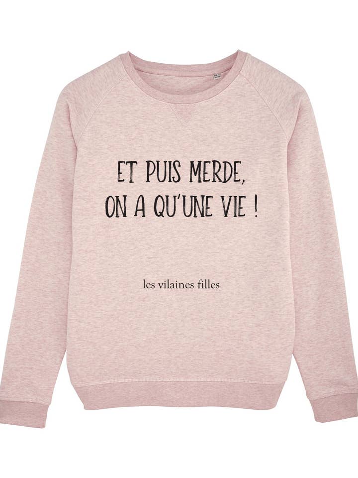 Crew neck sweatshirt And then shit organic for wholesale by Les Vilaines Filles