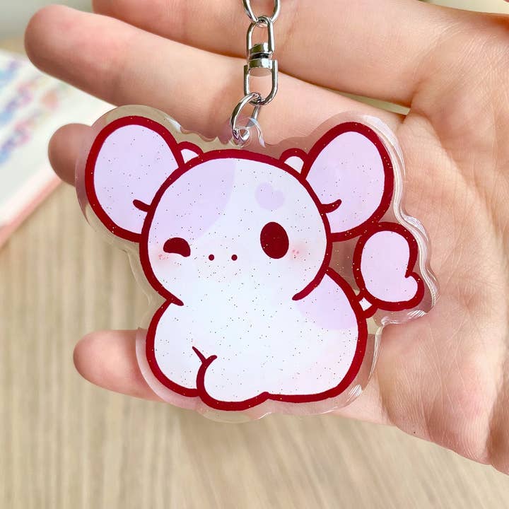 Purple Cow Acrylic Keychain for wholesale by Fuwuffle