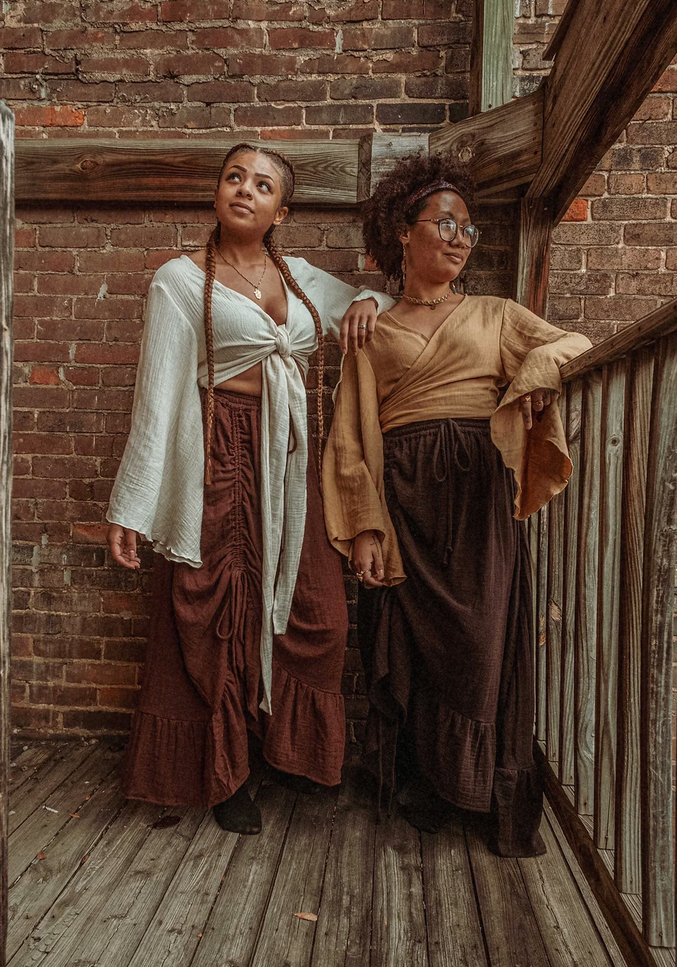 Gardenbelle Shop – wholesale Kjol - Dam – Bohemisk kjol med rynk och volang i ekologisk bomulls- och bambublandning13