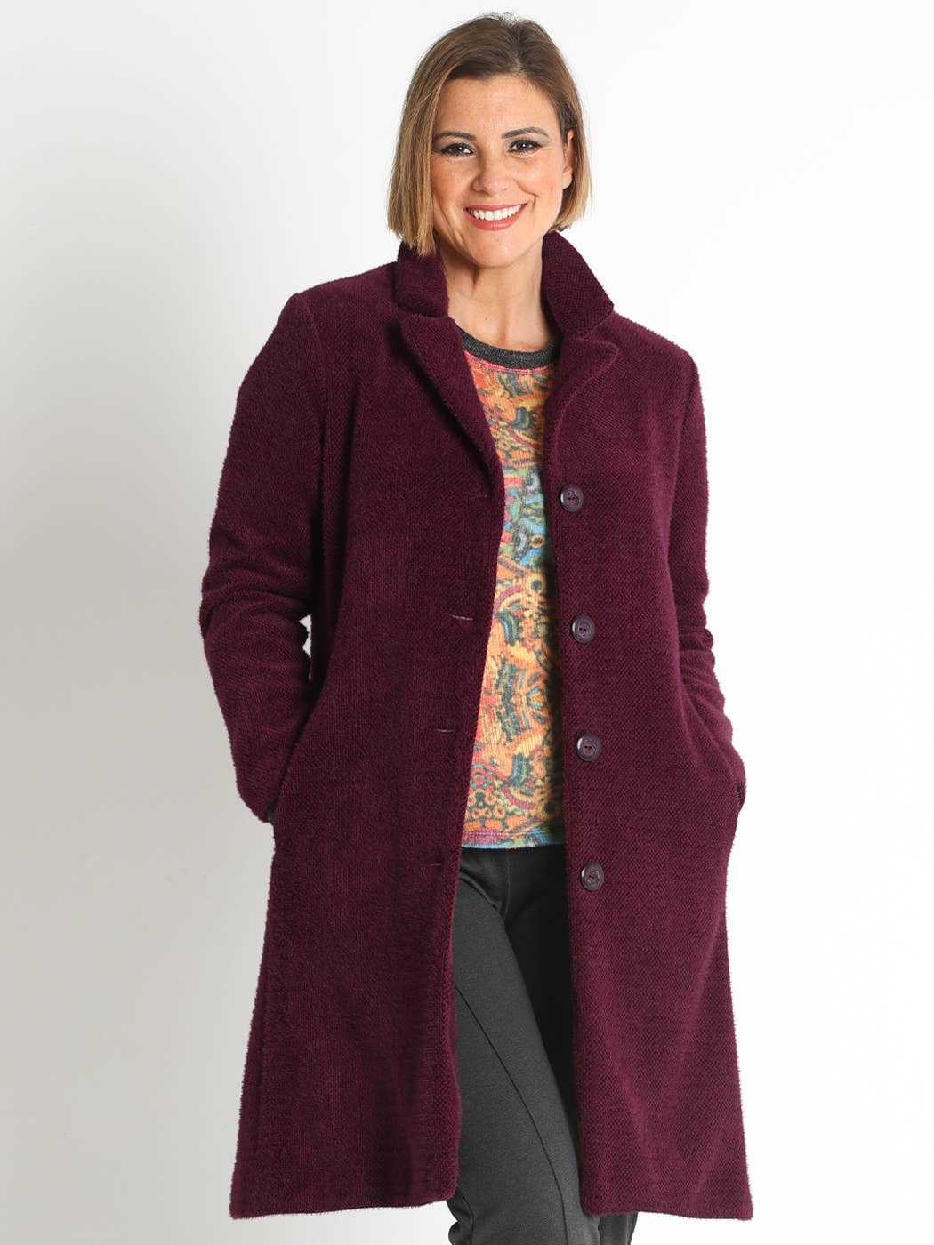 LOURDES CASTILLO - Wholesale Jacket - Women's - 372424L LONG COAT IN WOOLLY VAGUILLA FABRIC0