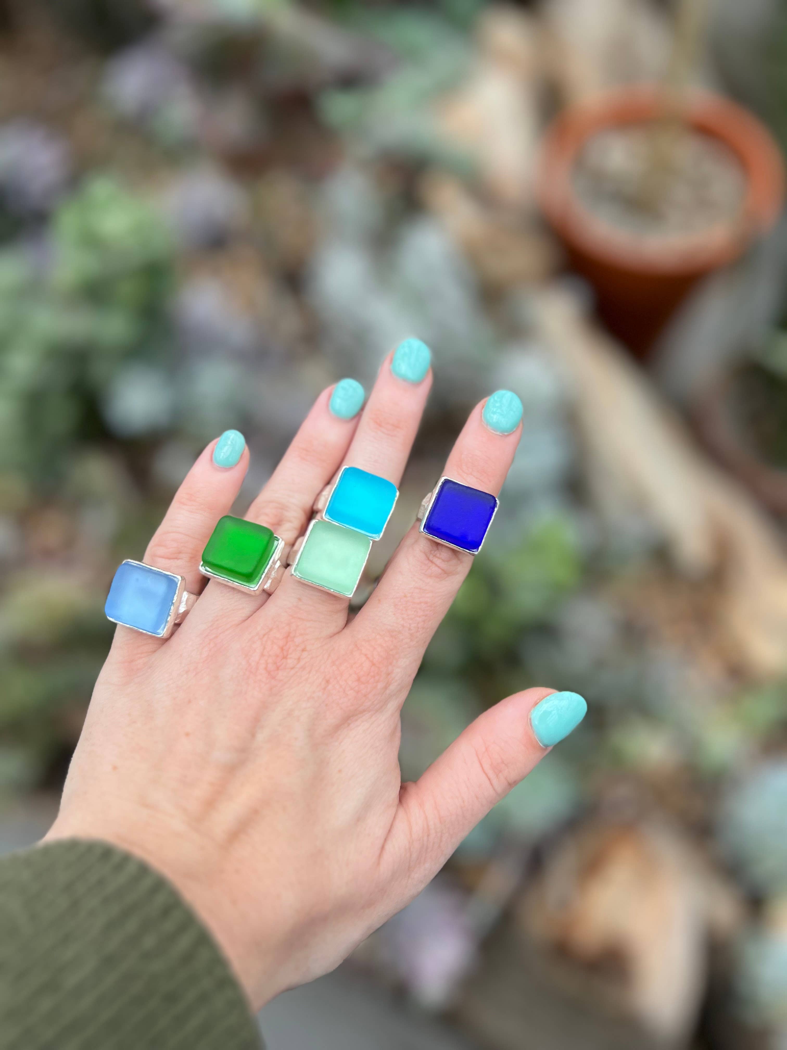 Smart Glass Recycled Jewelry - Wholesale Cocktail/Statement Ring - CUBE RING SILVER | Recycled | Museum Quality | Upcycled 12