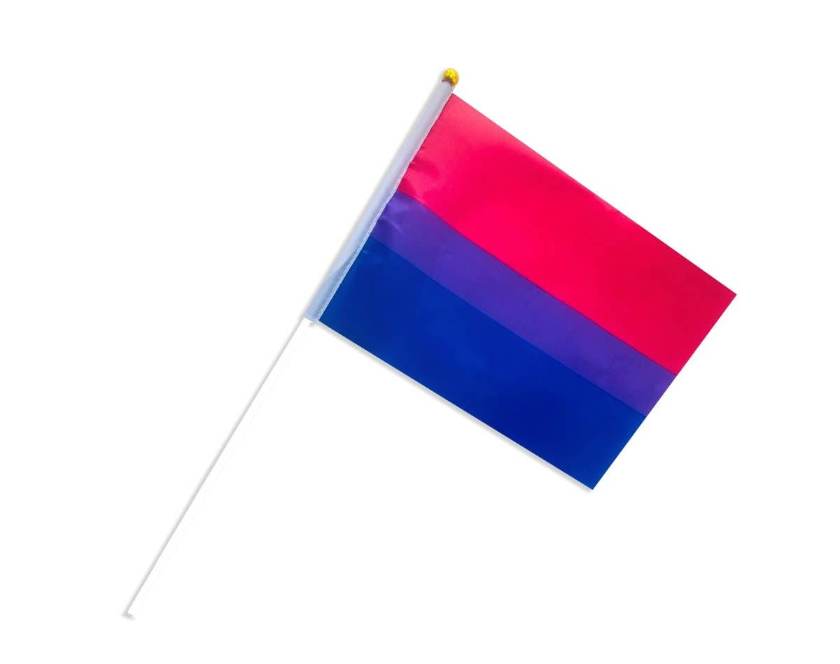 The Awareness Company - Wholesale Flag - Small Bisexual Flags on a Stick0