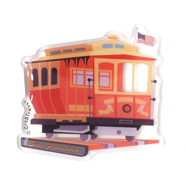 Aimant de téléphérique de San Francisco - Aimant iconique pour réfrigérateur pour la vente par Cre8Travel