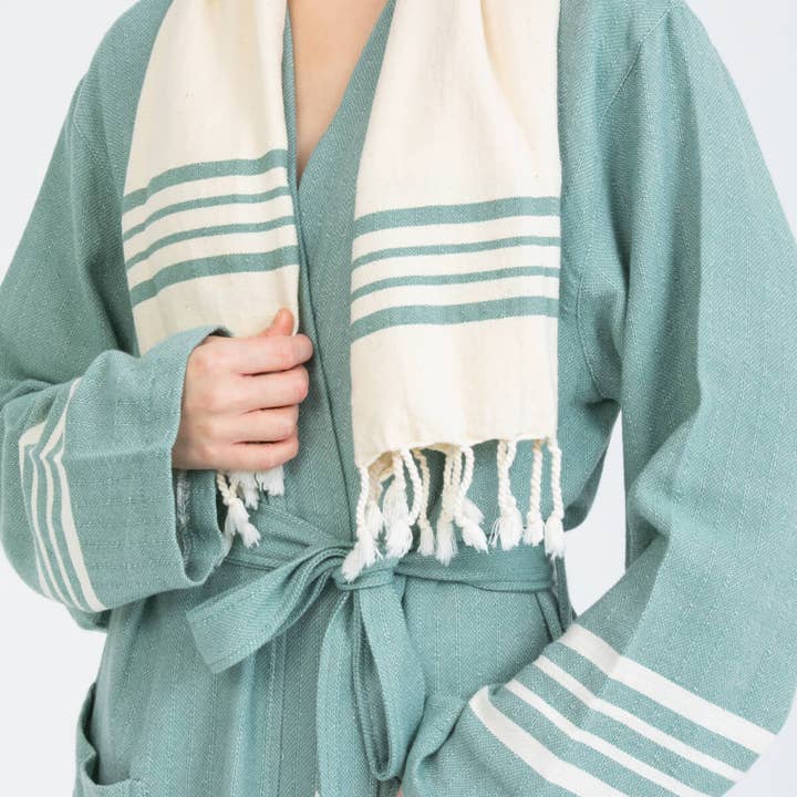 Peignoir Azra en coton pour femme C. Green pour la vente par PESHCE