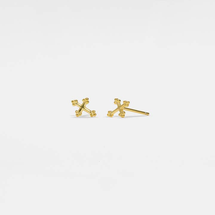 Tiny Small Dainty Cross Stud Earrings in 925 Sterling Silver for wholesale by Perimade & Co. LLC
