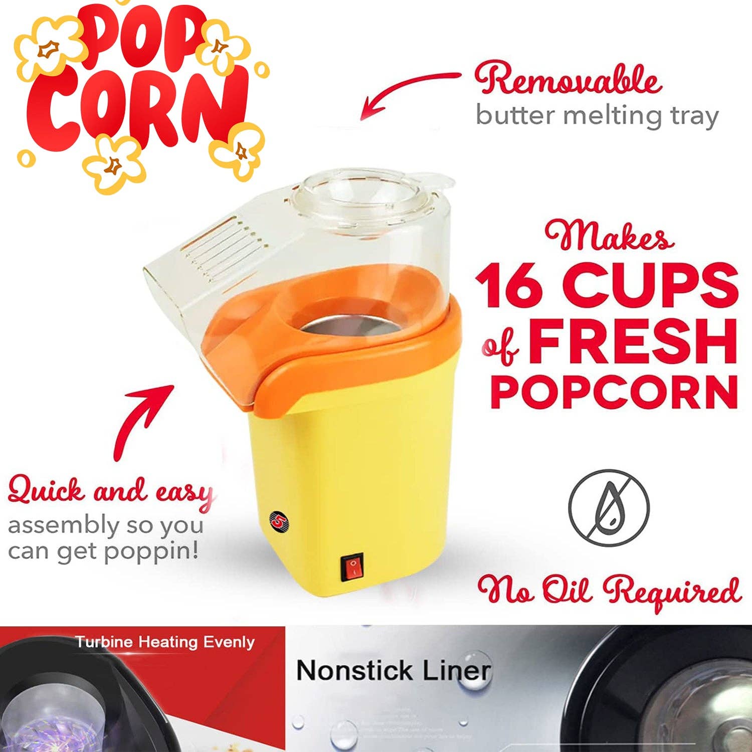 K Cube Inc - Wholesale Popcorn - 5Core Popcorn Machine Mini Portable Electric Hot Air Popper2