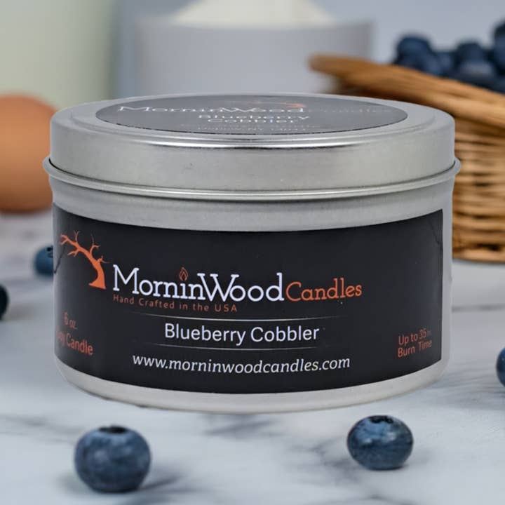Blueberry Cobbler - Soy Tin Collection for wholesale by MorninWood Candles