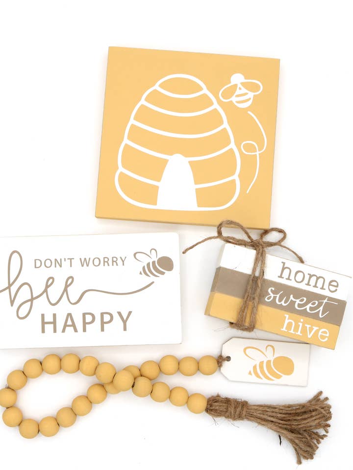 Don't Worry Bee Happy - Sign Bundle | DIY Kit for wholesale by Rustic Chalk Decor