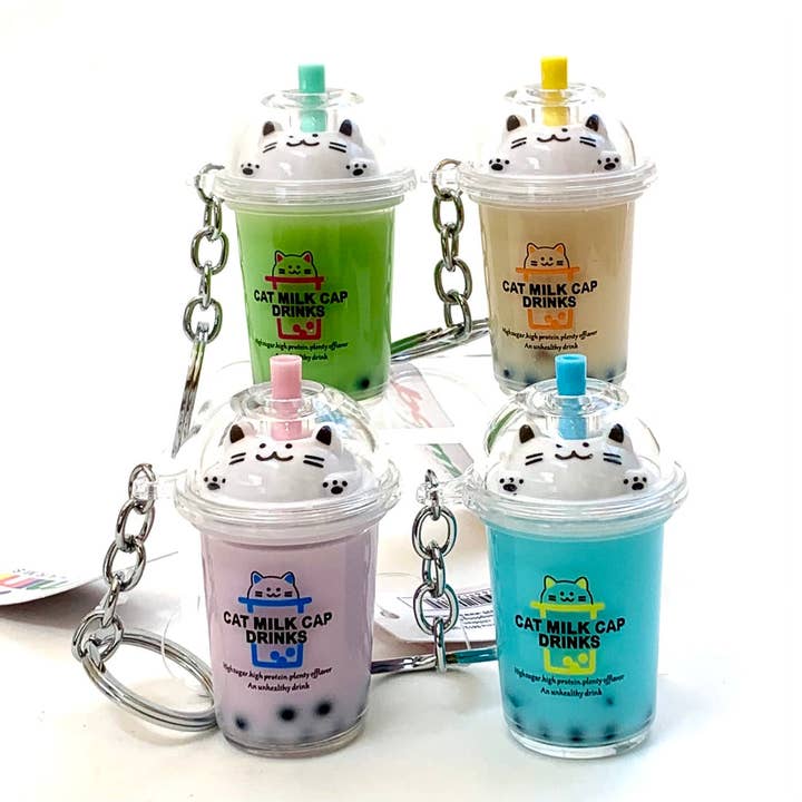 BCmini - Wholesale Keychain - Unisex - Cat Boba Tea Charm