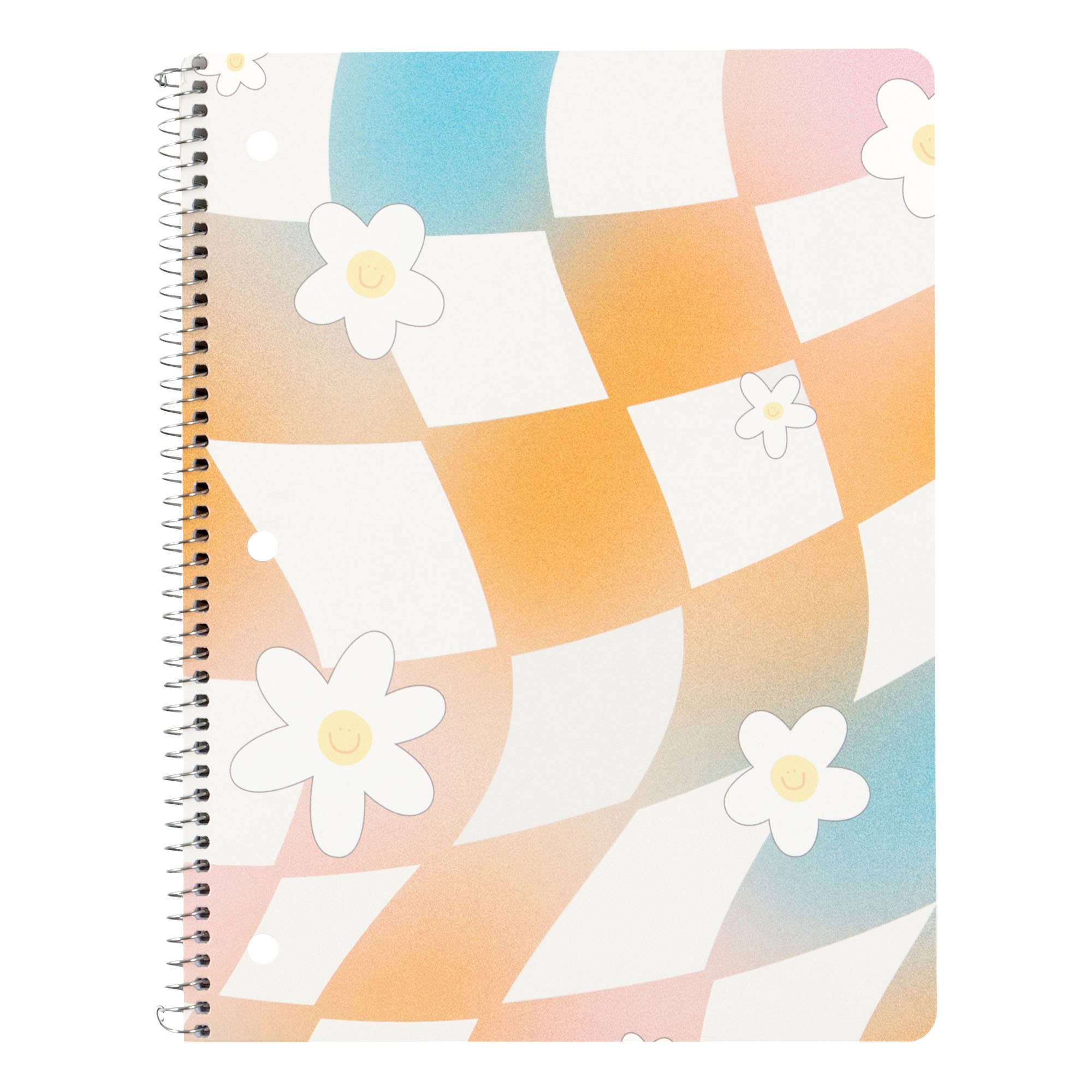 Callie Danielle - Wholesale Notebook - Wavy Daisy Checkerboard Spiral Notebook0
