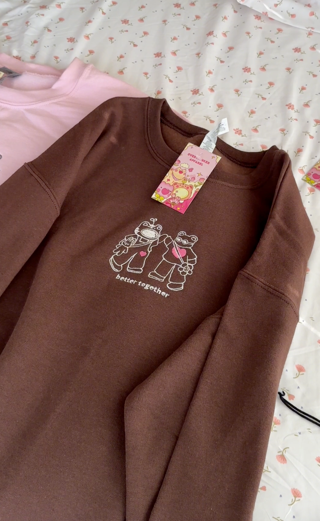 Overthinker Apparel - Wholesale Graphic Sweatshirt - Unisex - Better Together Embroidered Lightweight Matching Sweatshirt0