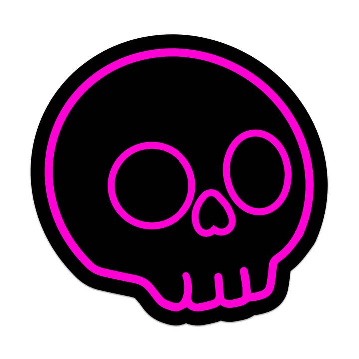 Neon Skull Halloween Vinyl Sticker for wholesale by Mouthy Broad
