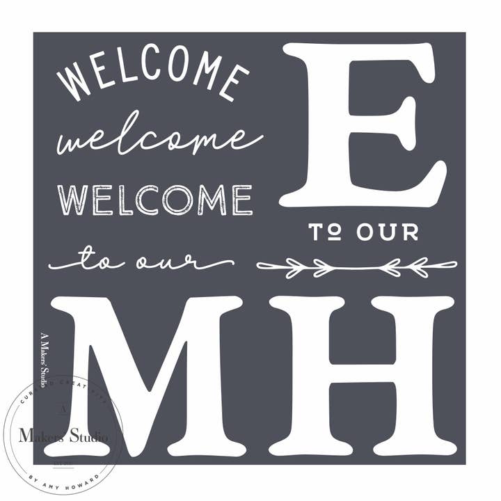 Welcome Home - Pochoir en maille 12 x 12 pour la vente par A Makers' Studio
