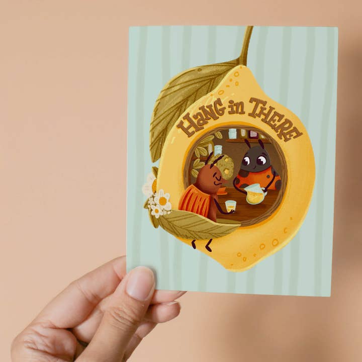 Wallflower Studio Co. - Wholesale Encouragement Card - Hang In There Greeting Card1