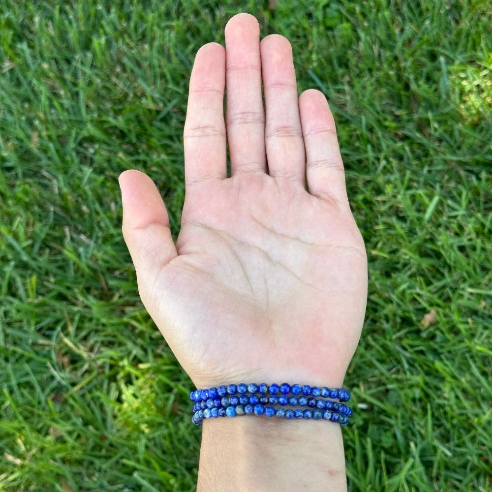 Earths Elements Wholesale - Wholesale Beaded Bracelet - Crystal Bracelet - 4mm Lapis Lazuli, pack of 52
