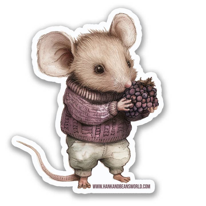 Hank & Bean - Wholesale Sticker - Kids & Baby - Blackberry Mouse