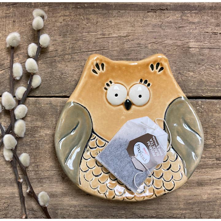 August Ceramics - Wholesale Jewelry Dish - 5" Ceramic Large Owl Dishes