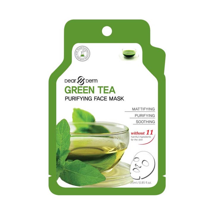 DEARDERM White Sheet Face Masks - Green Tea for wholesale by Callas & Dearderm