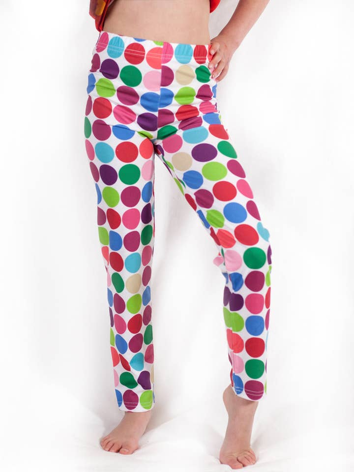 Leggings con stampa a pois per la vendita all'ingrosso da parte di Deezo kids