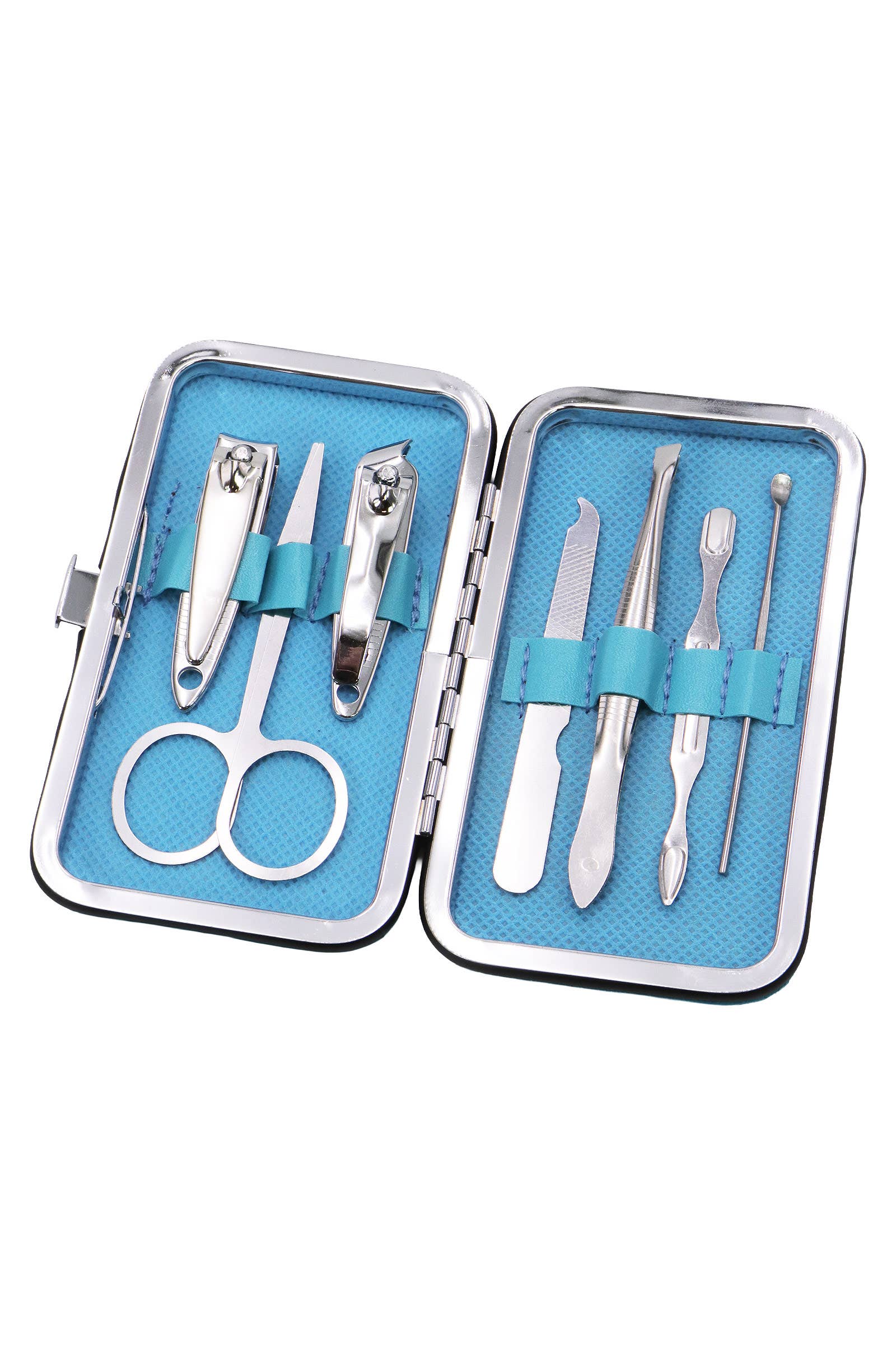 ASSORTI Set de 7 pièces d'outils de manucure professionnelle en acier inoxydable mat pastel en vente sur Faire2