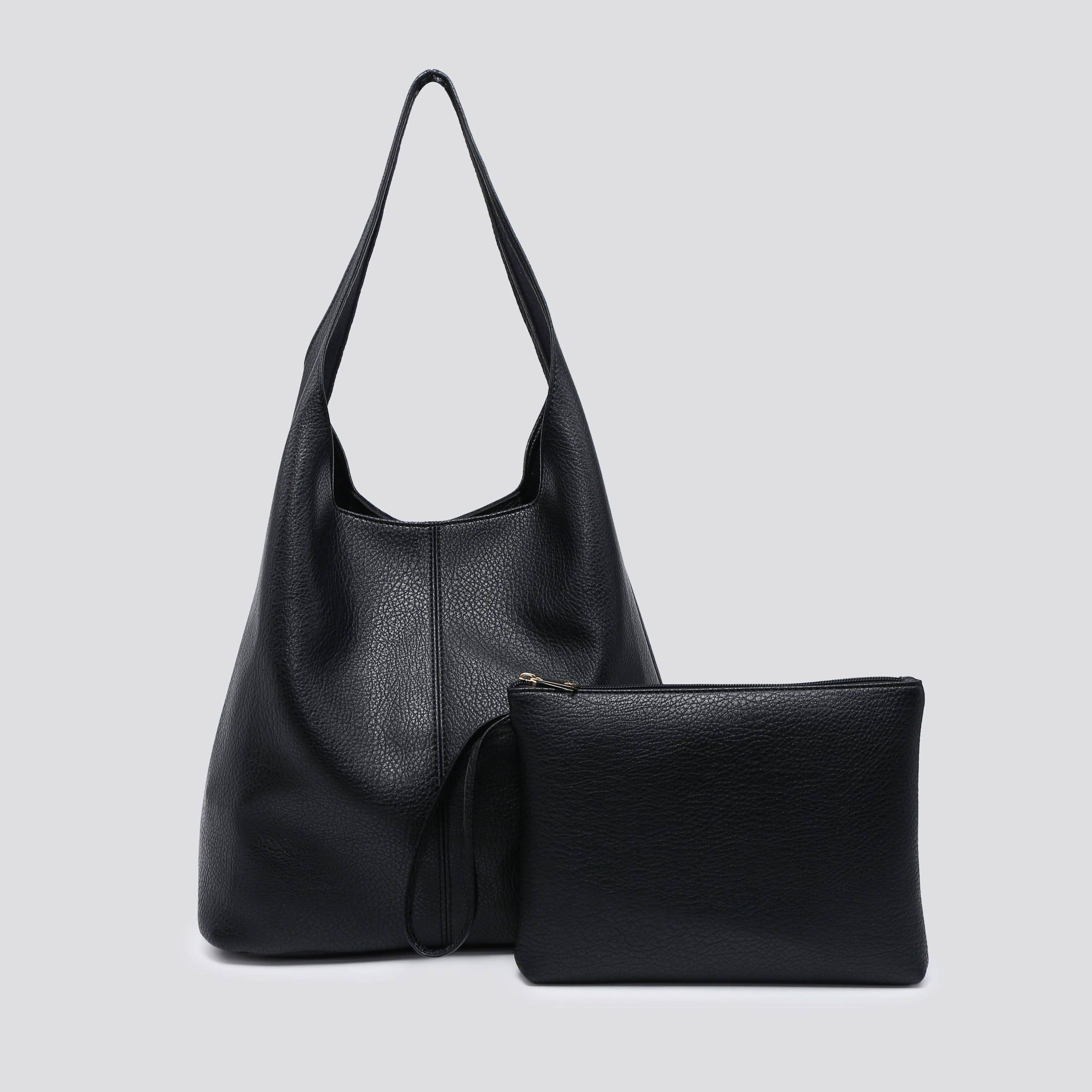 House of Milano – wholesale Shoulder bag – women's – Leather Look Slouch Bag - Bag in a Bag Set - # 334913