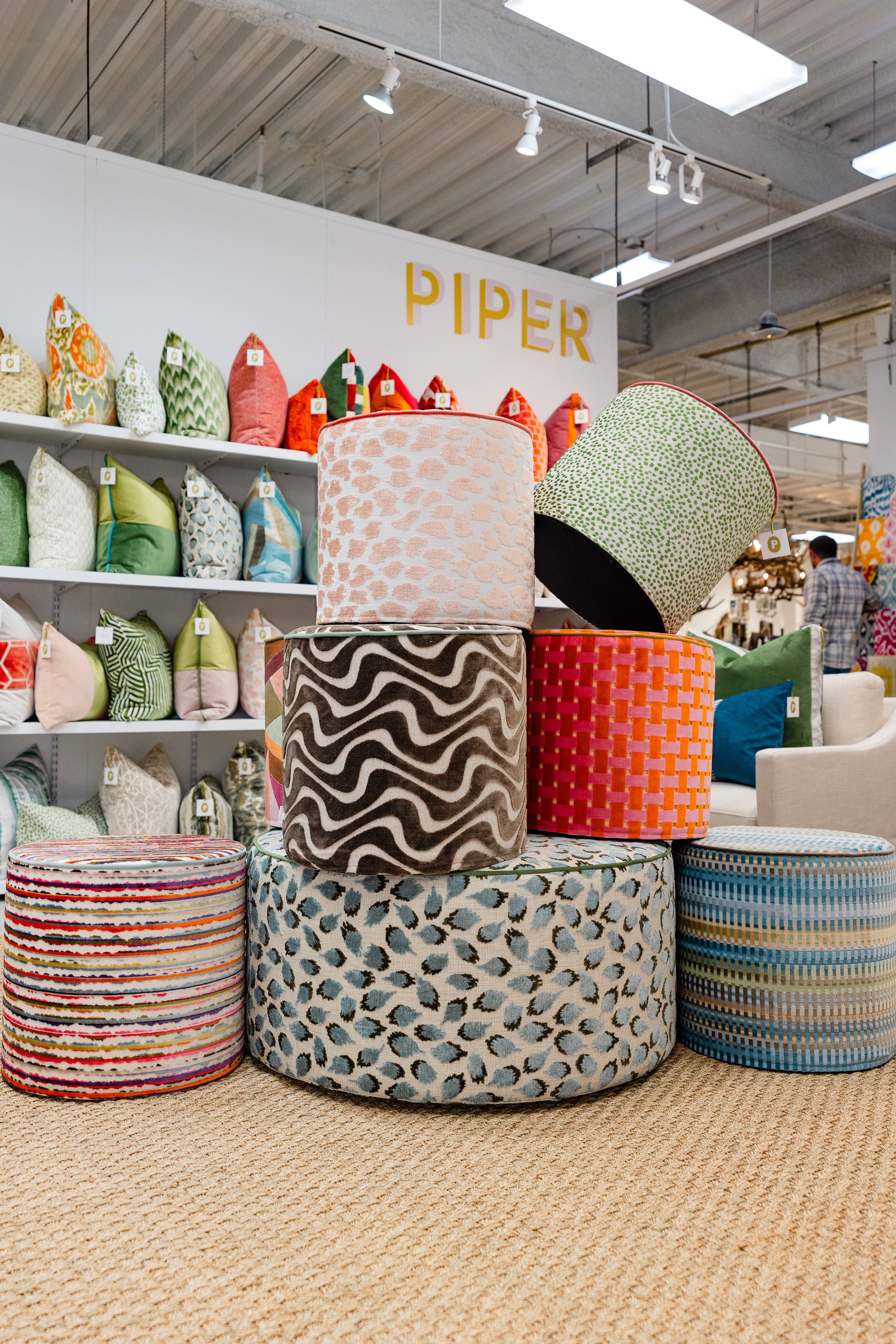 Piper-Collection - Wholesale Ottoman - Perch Isabel - brown/beige stool w/ cord (MADE TO ORDER)5