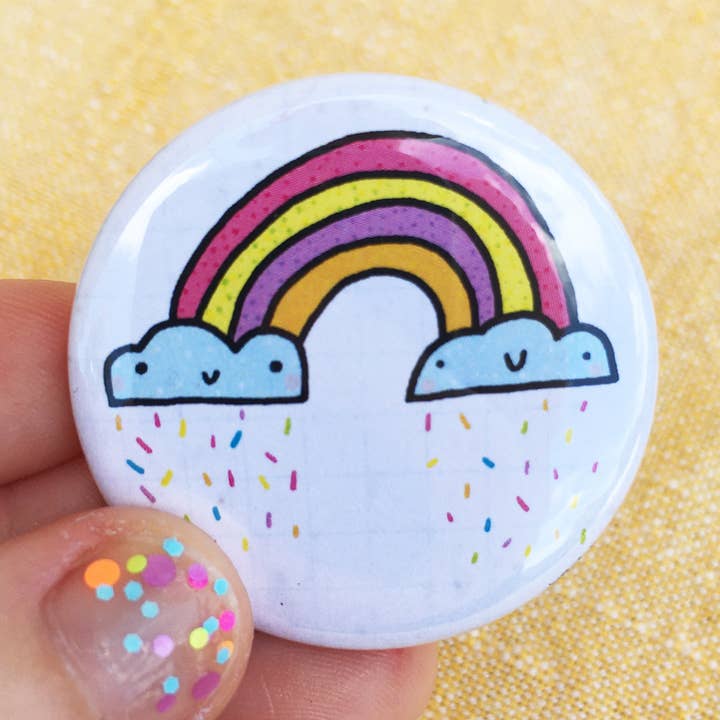 Rainbow Sprinkles - Pin Back Button - Back to School for wholesale by Jenipher Lyn / Nightly Doodles
