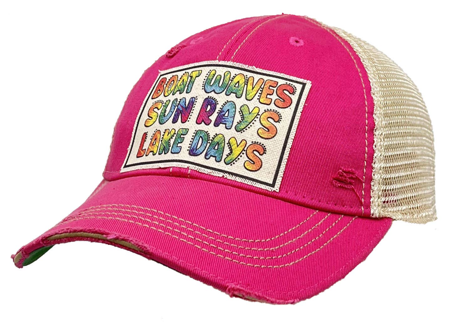 Vintage Life – wholesale Trucker hat – Women’s – Boat Waves Sun Rays Lake Days Distressed Trucker Hat Cap1