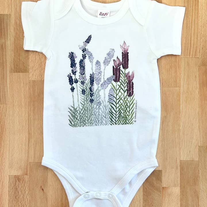 Chavah's Garden – Chavah's Garden - Wholesale Bodysuit (Non-Footed) - Baby - Cotton Onesies, Lavender, Garden Theme