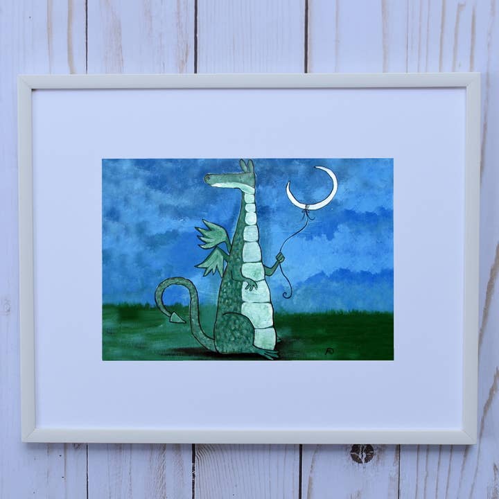 Moon on a String Framed Art Print for wholesale by Andralynn Creative Designs