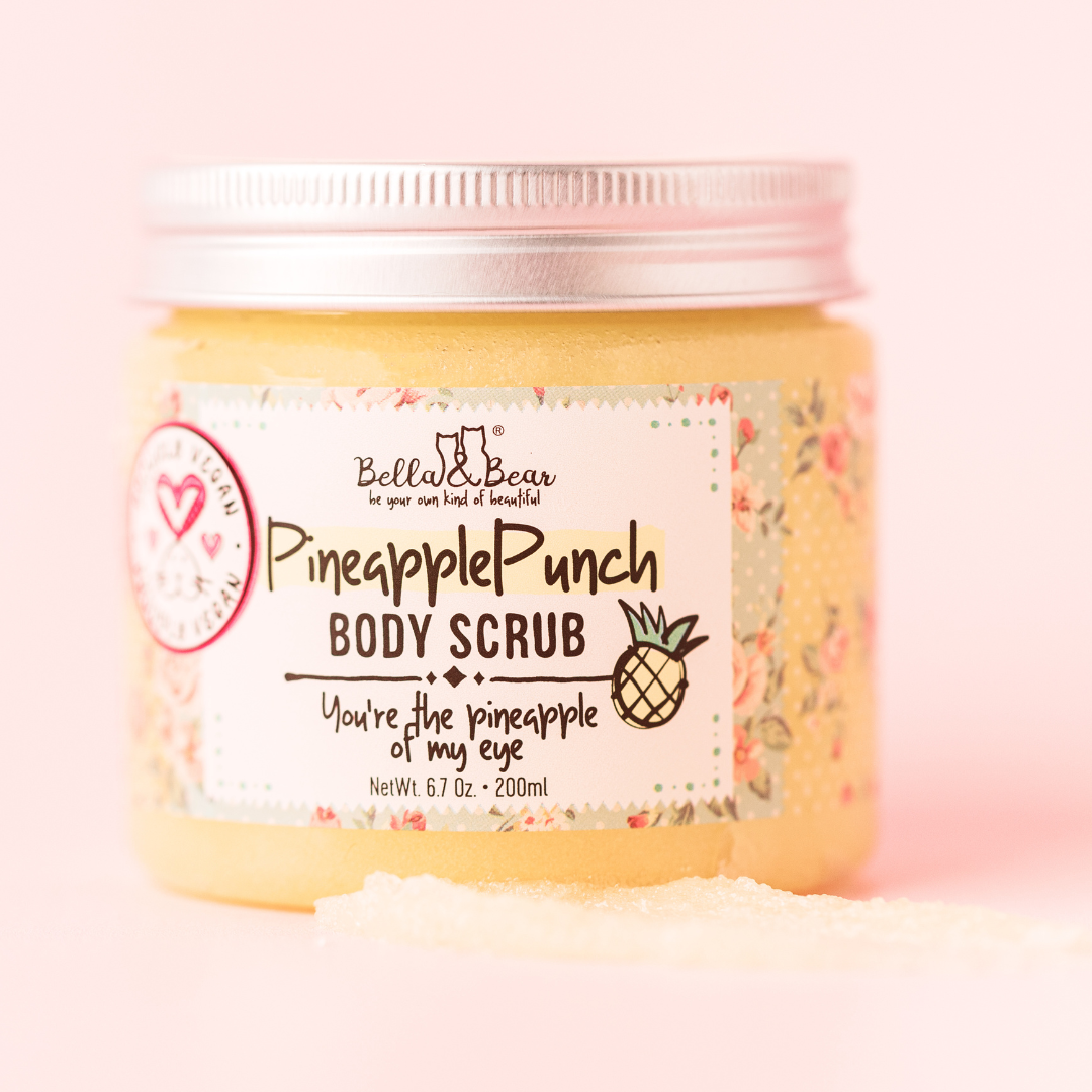 Bella & Bear - Wholesale Body Scrub/Exfoliant - Pineapple Punch Body Scrub Mini 3-in-1 Cleanse Scrub Soften5
