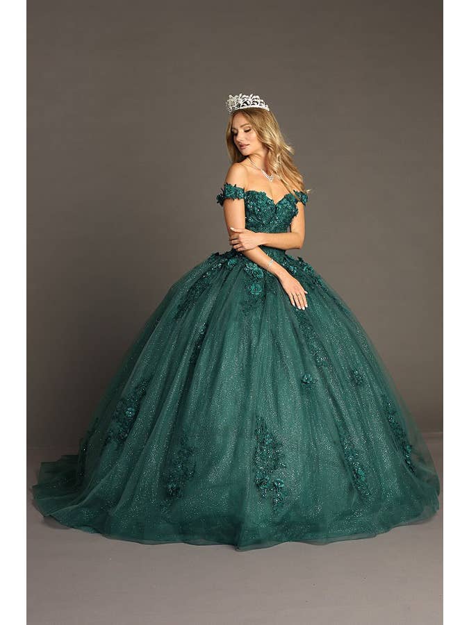 Chicas - Wholesale Gown - Women's - Off the Shoulder Quinceanera Dress With Flowers CHF306626