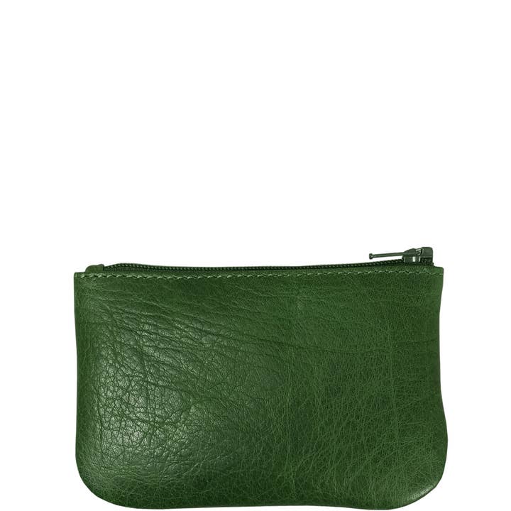 Assots London – wholesale Coin purse – Women’s – 'Poppy' Tree Top Green Full Grain Leather Zip Top Coin Purse4