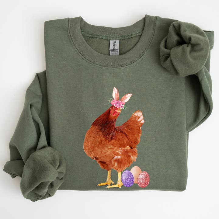 Easter Chicken, Rabbit, Eggs, Funny Sweatshirt for wholesale by Refinery Number One LLC