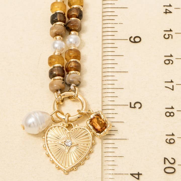 Anarchy Street - Wholesale Pendant/Charm Necklace - Pearl And Heart Pendants Acetate Beaded Necklace1