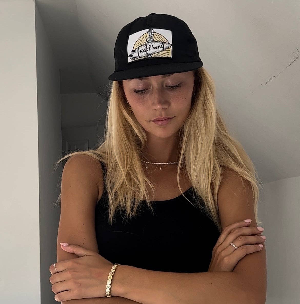 Surf Beni - Wholesale Flat Brim Cap - Women’s - black flat brim hat1