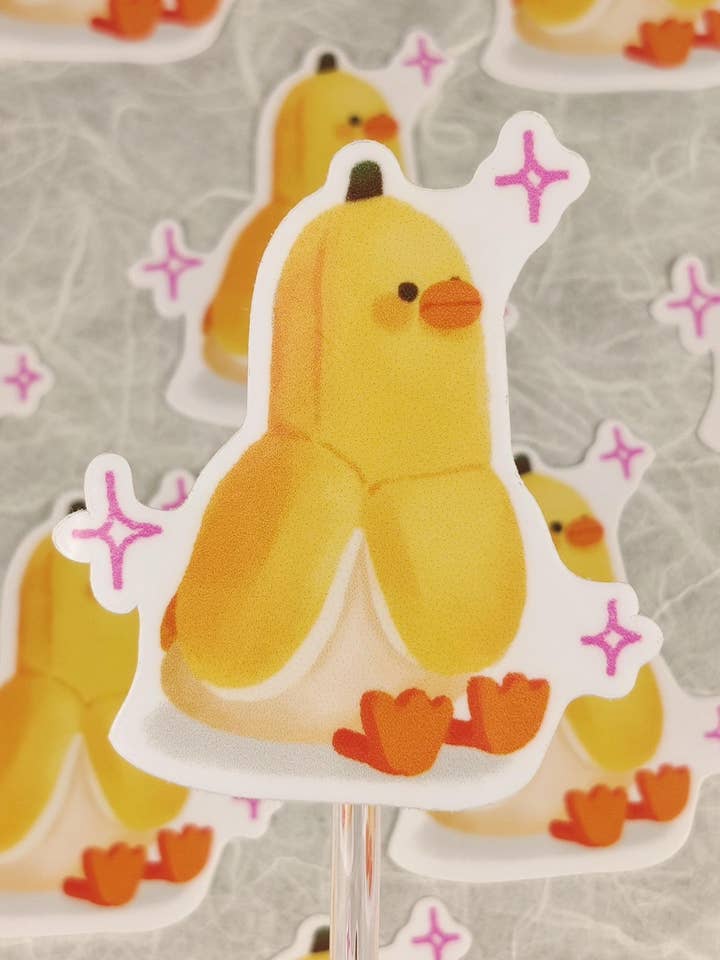Glänzender Bananen-Enten-Vinylaufkleber für den Großhandel von Hokeii Pokeii