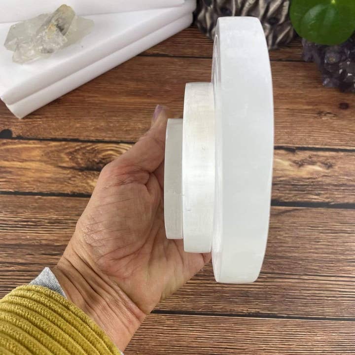 Rock Paradise - Wholesale Spiritual Stone/Crystal - Selenite Crystal Charging Plate with Moth Pendulum Board5