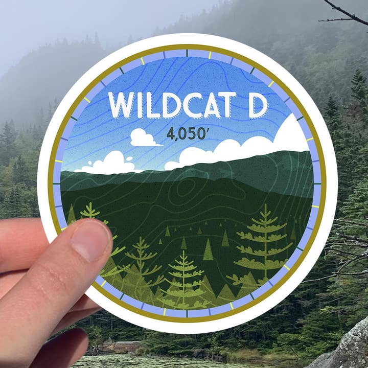 NH White Mountains Wildcat D Peak Vinyl Sticker for wholesale by Cloud on a Mountain