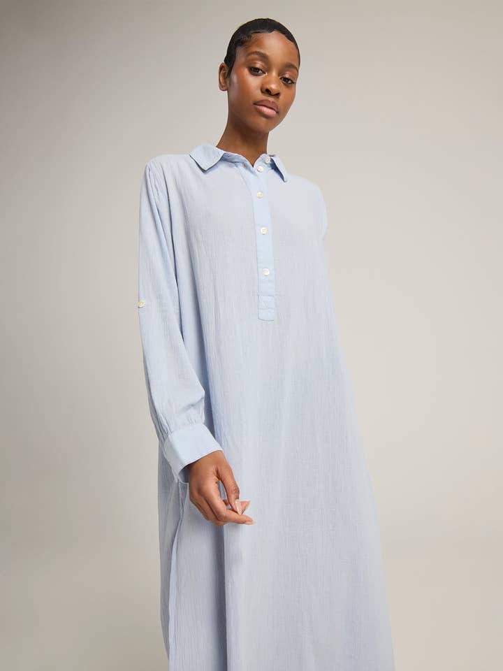 The Maxi Shirt - Sky for wholesale by Nudea