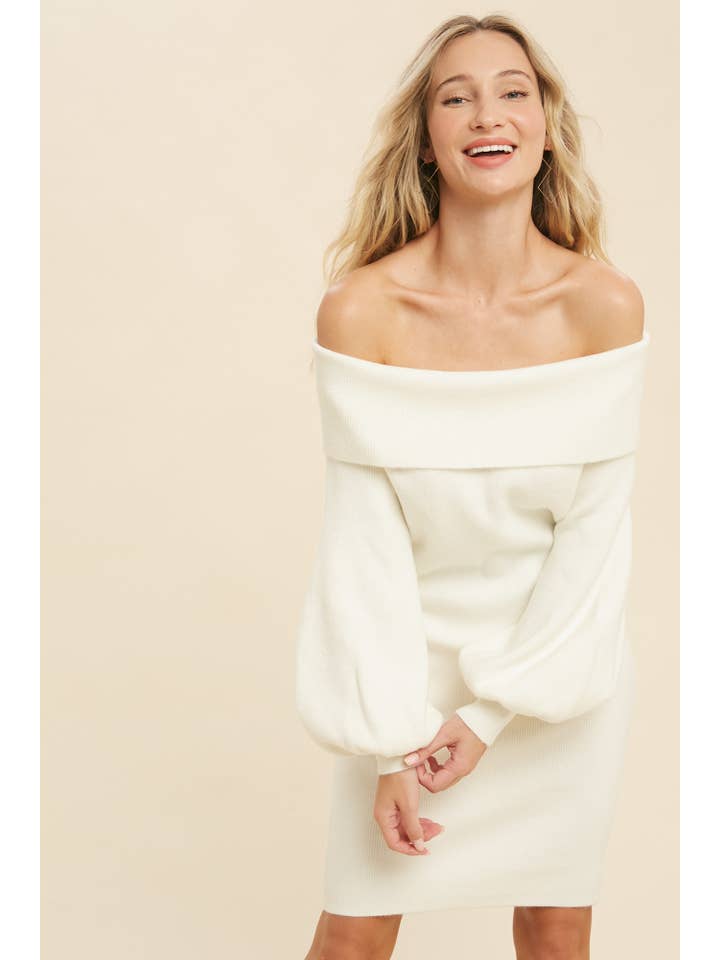 Bluivy - Wholesale Dress - Women's - OFF SHOULDER SWEATER DRESS19