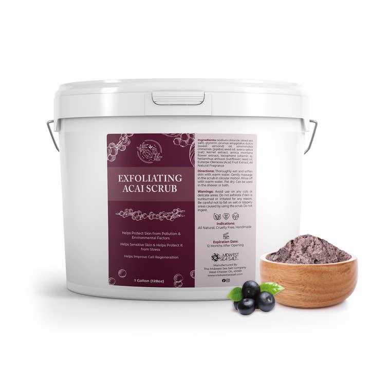 The Midwest Sea Salt Company - Wholesale Body Scrub/Exfoliant - Exfoliating Acai Scrub - 128oz4