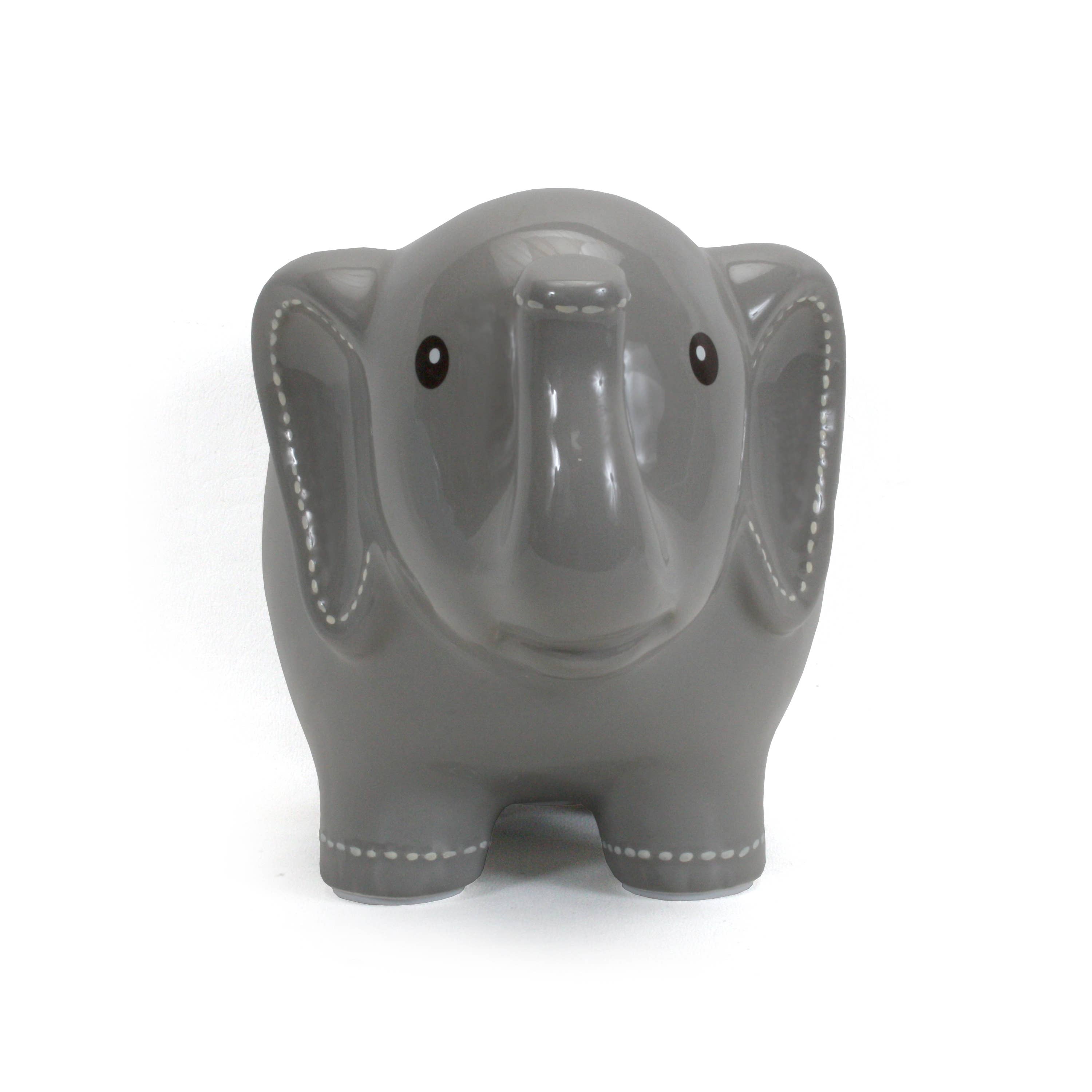 Child To Cherish® - Wholesale Money/Piggy Bank - Kids & Baby - Gray Large Stitched Elephant Bank2