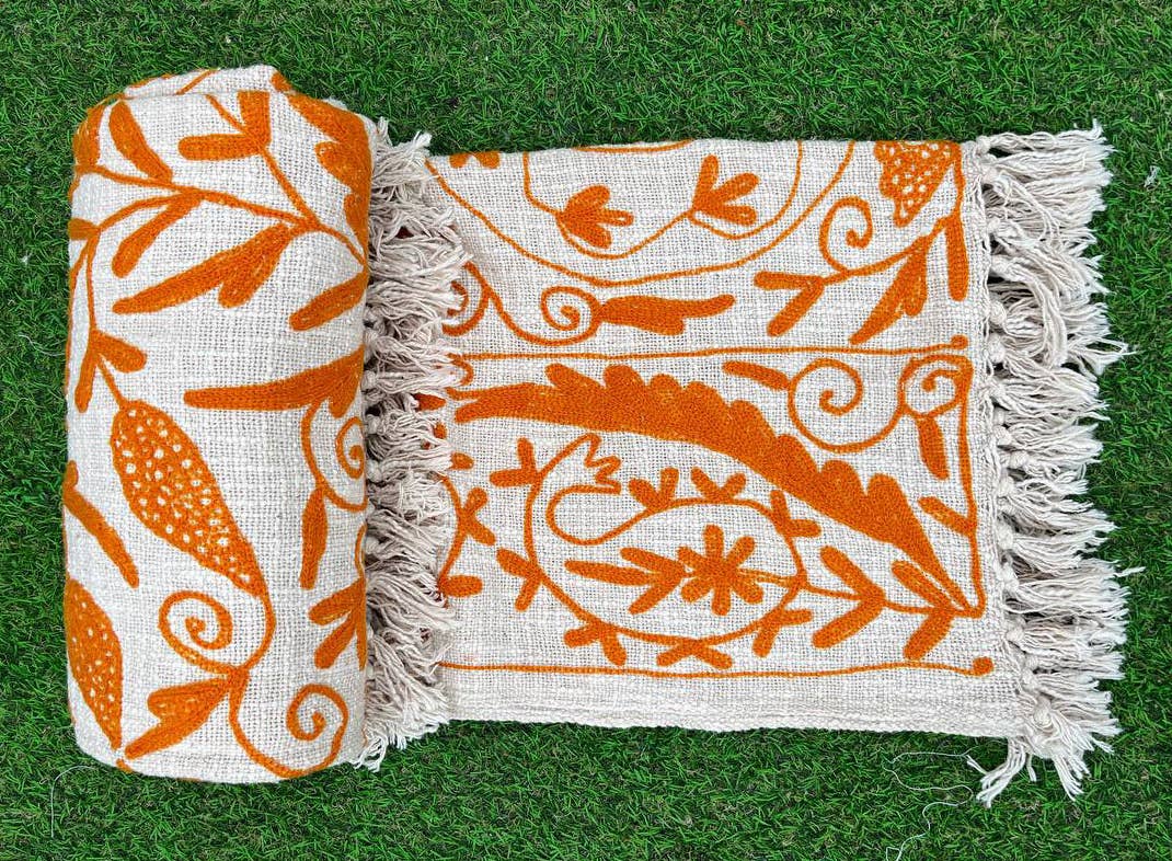 Bhawana Handicrafts - Wholesale Quilt - Curtain Indian Cotton Suzani Quilt Twin Size Floral Bedsheet3