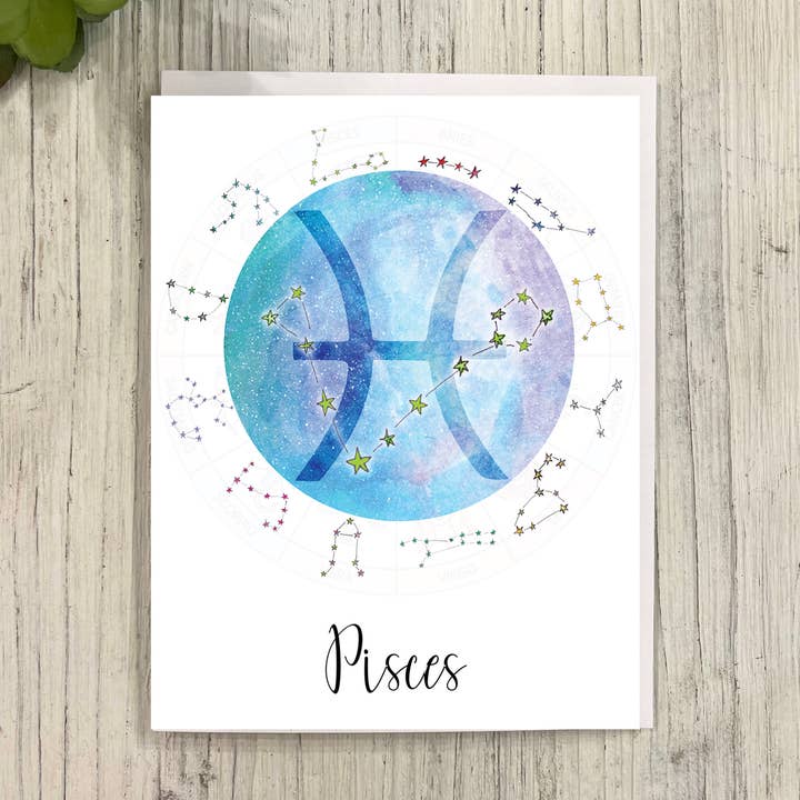 Cartão de aniversário da astrologia Zodiac - Pisces por atacado de Great Odin's Hellos