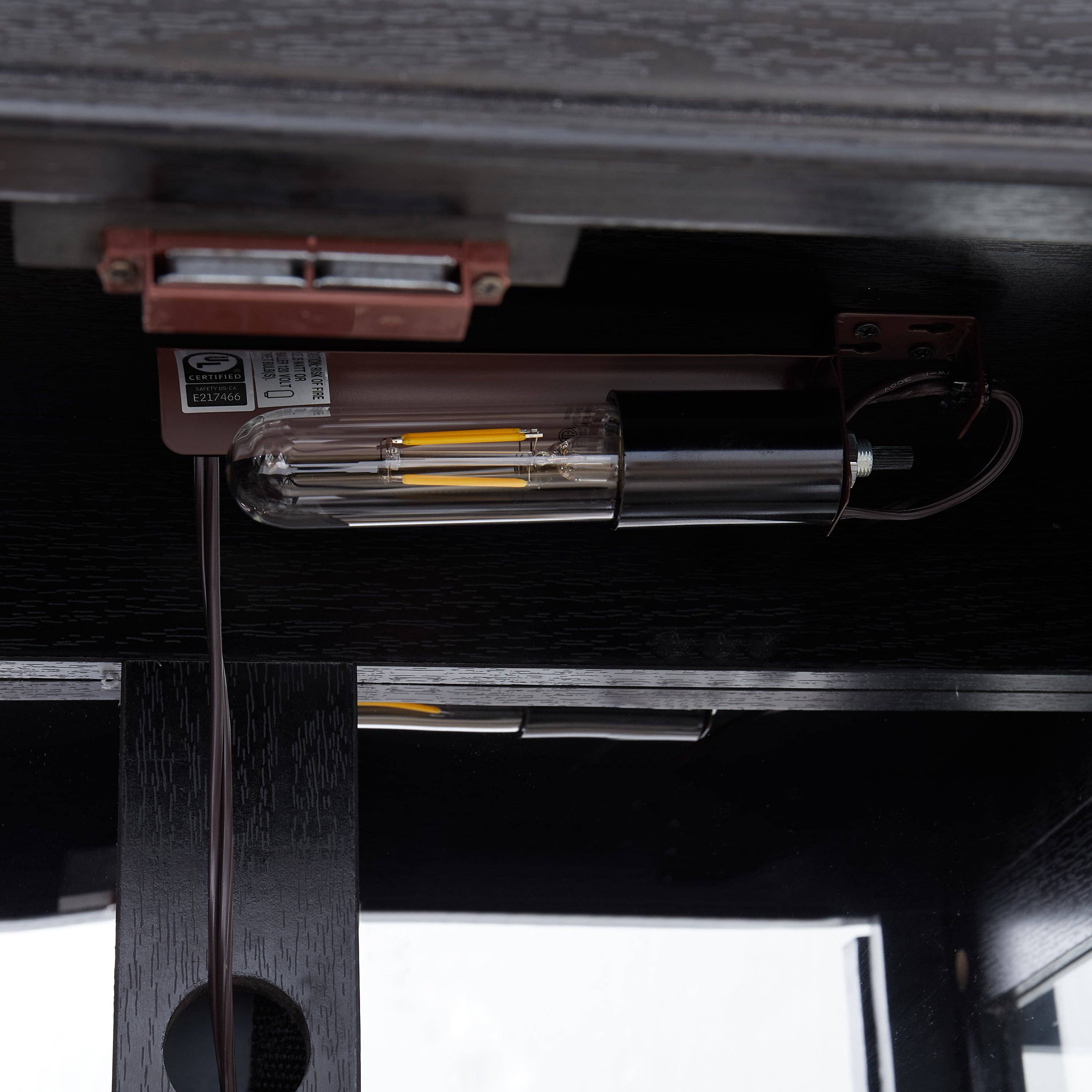 39F Inc. - Wholesale Cabinet - Lighted 6-Tier Glass Curio Display Cabinet with Wood Frame13