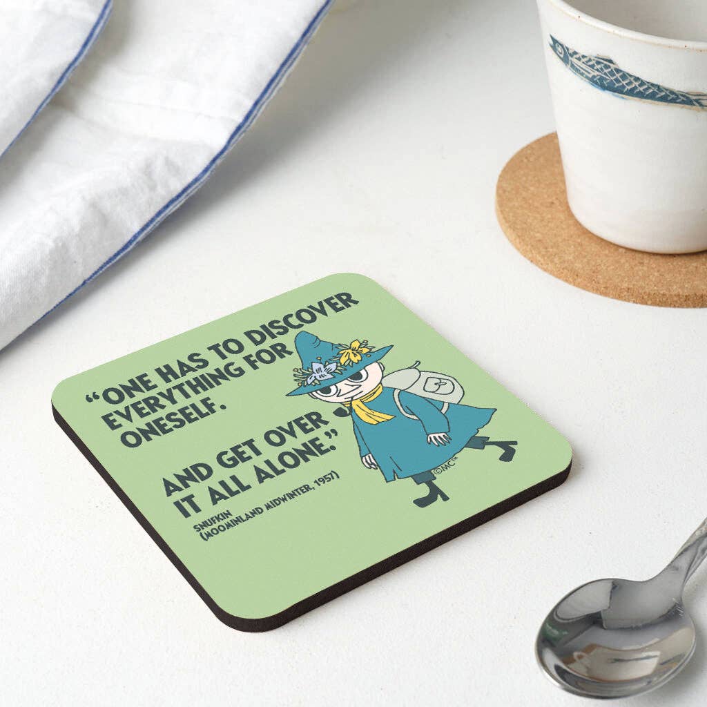 Moomin US Official - Wholesale Coasters - Moomin Discover Moominland Midwinter Snufkin Quote Wooden Single Coaster4