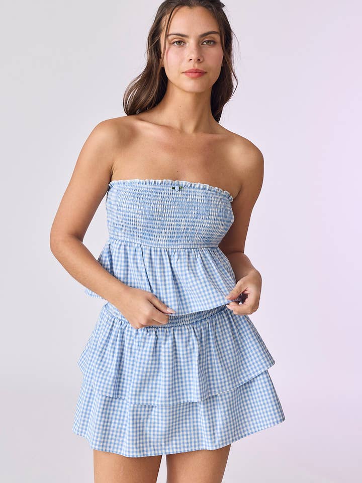 PX50417 - Willow Gingham Smocked Set for wholesale by Papermoon