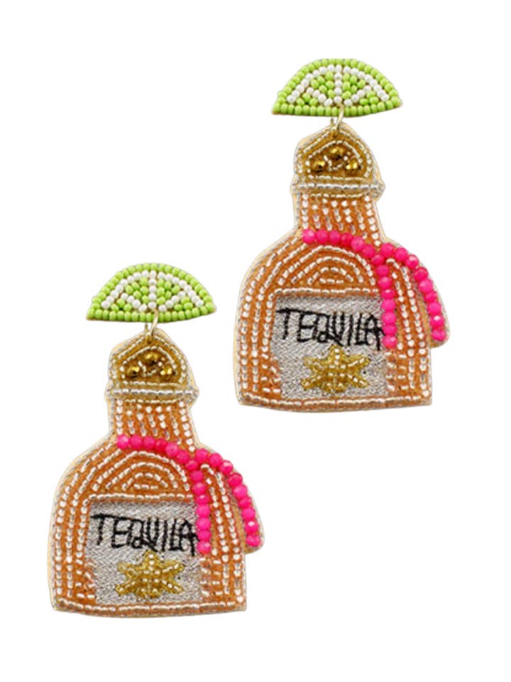 Gold Tequila Bottle Earrings- 3 pk for wholesale by The Sandy Pearls