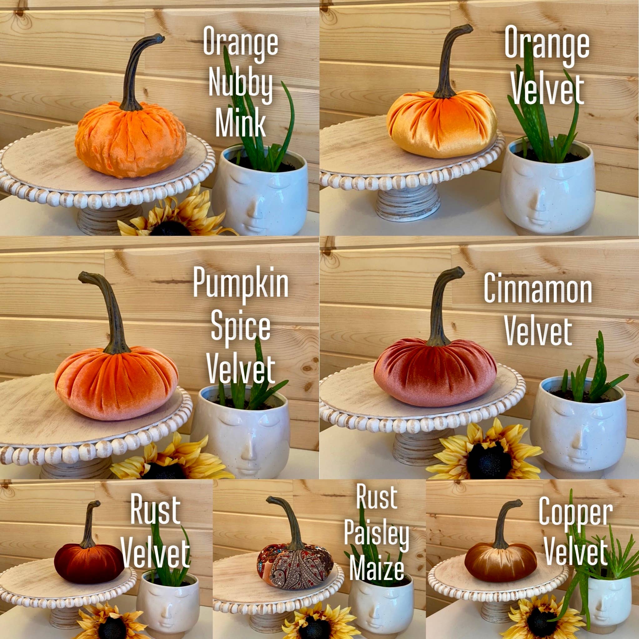 Leanne Bruce Co. - Wholesale Decorative Tabletop Object - Fabric Pumpkins LARGE Fall to Summer Colorful Home Decor 3